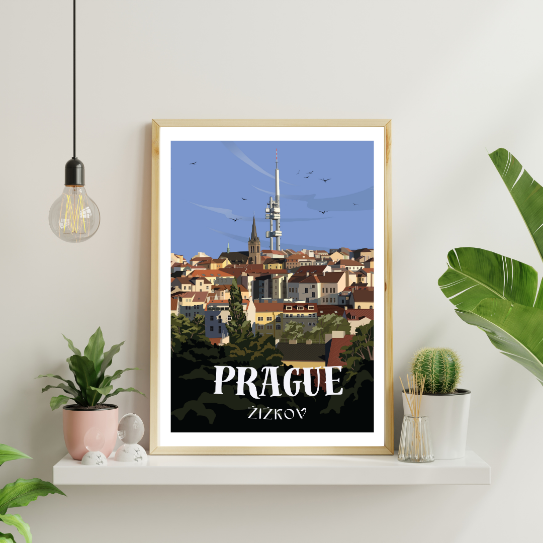 Plakát "Žižkov" – Pohled z Vítkova