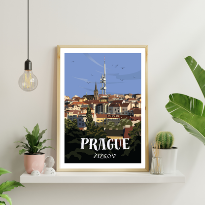 Plakát "Žižkov" – Pohled z Vítkova