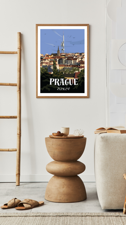 Plakát "Žižkov" – Pohled z Vítkova